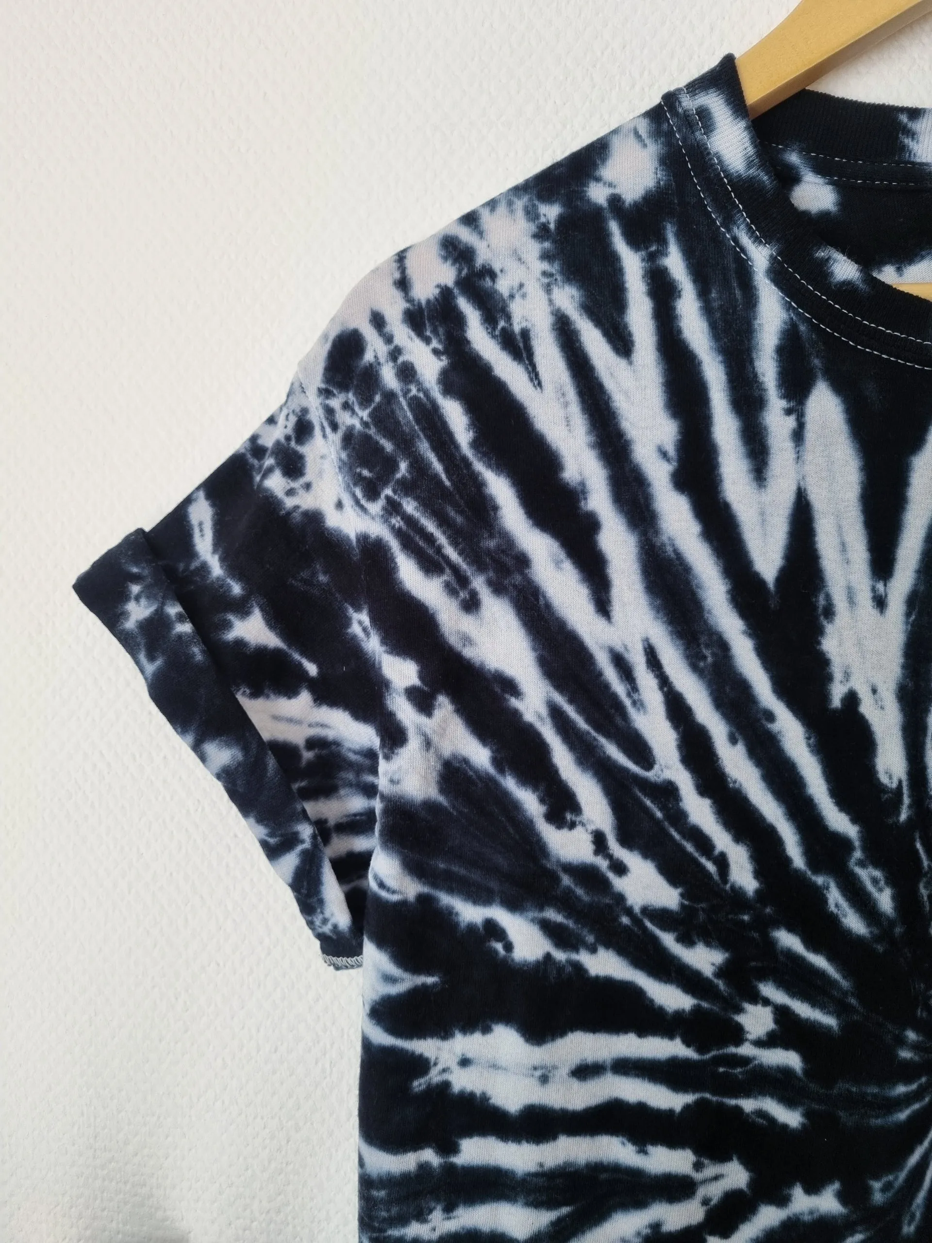 Hand Designed Black Spiral Tie-Dye Shirt