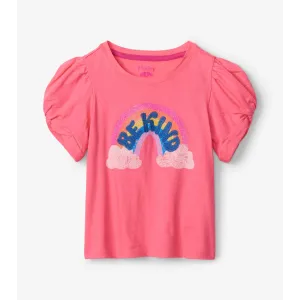 Hatley Be Kind Twisted Sleeve Tee - Bubblegum