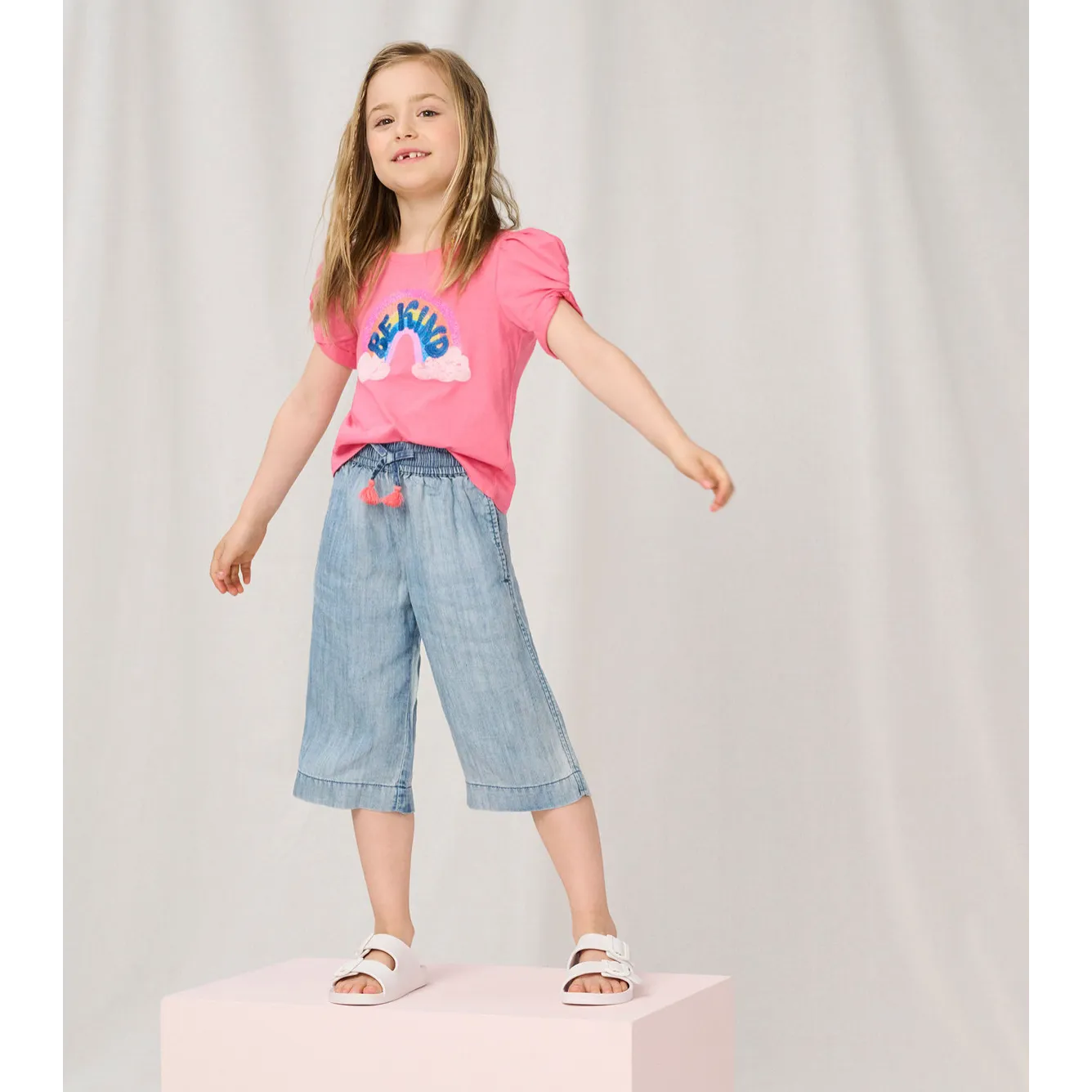 Hatley Be Kind Twisted Sleeve Tee - Bubblegum