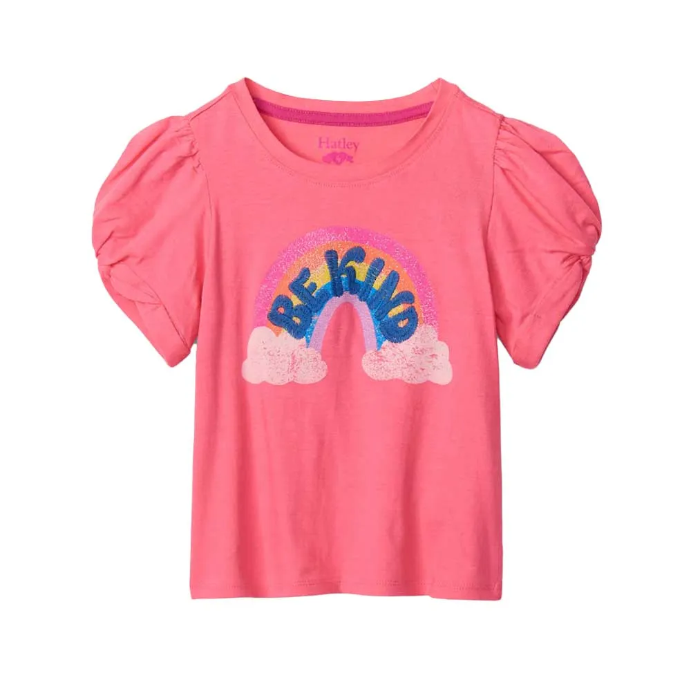 Hatley Be Kind Twisted Sleeve Tee - Pink