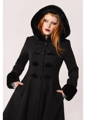 Hell Bunny Batilda Bat Duffel Jas Zwart
