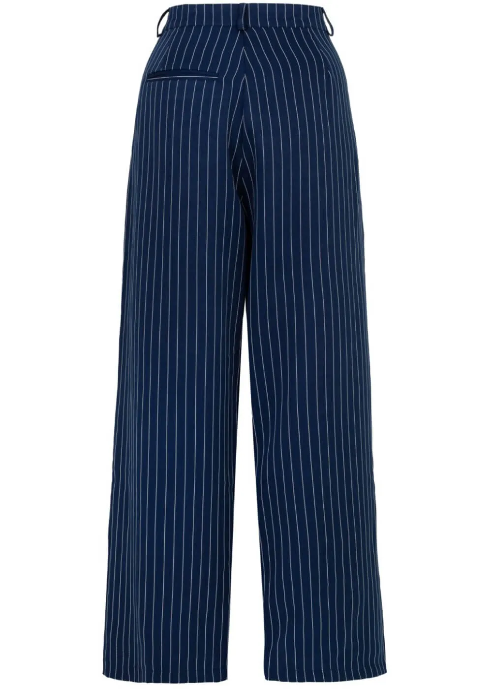 Hell Bunny Costello Pinstripe 40's Trousers Navy