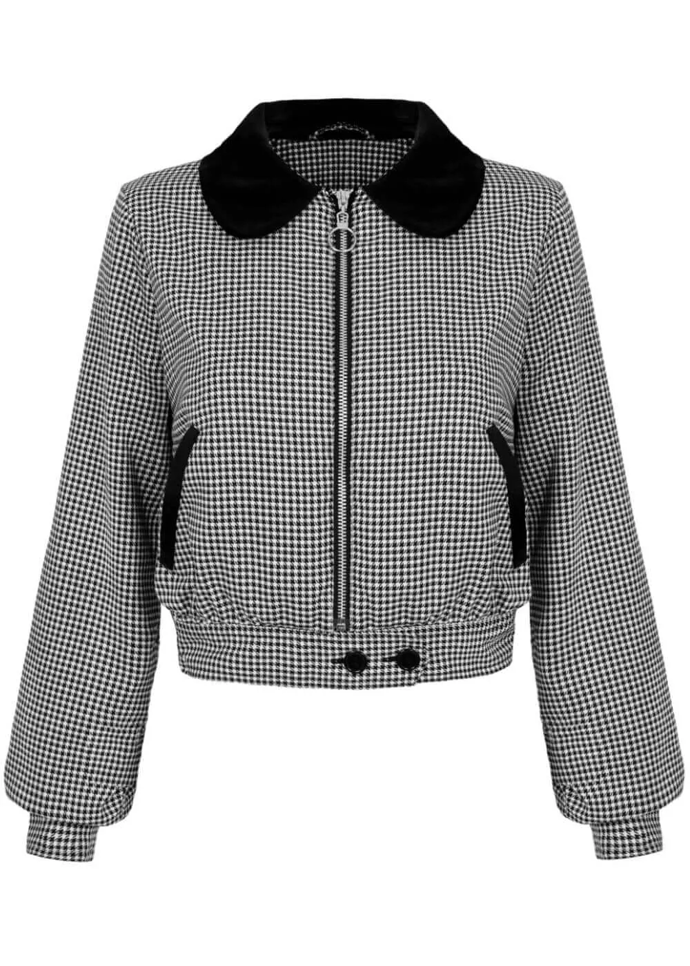 Hell Bunny Teddy Houndstooth 40's Jasje Grijs