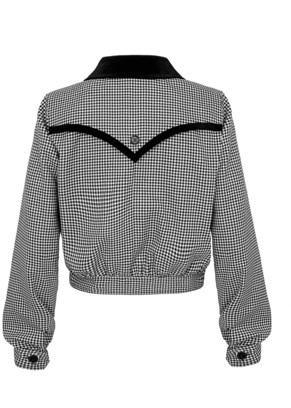 Hell Bunny Teddy Houndstooth 40's Jasje Grijs