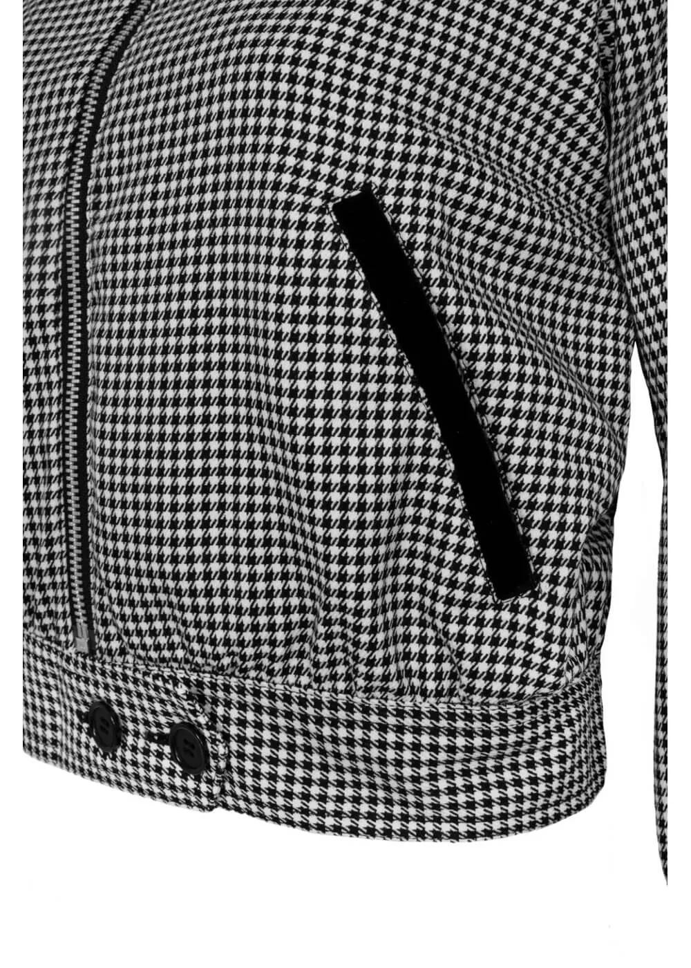 Hell Bunny Teddy Houndstooth 40's Jasje Grijs