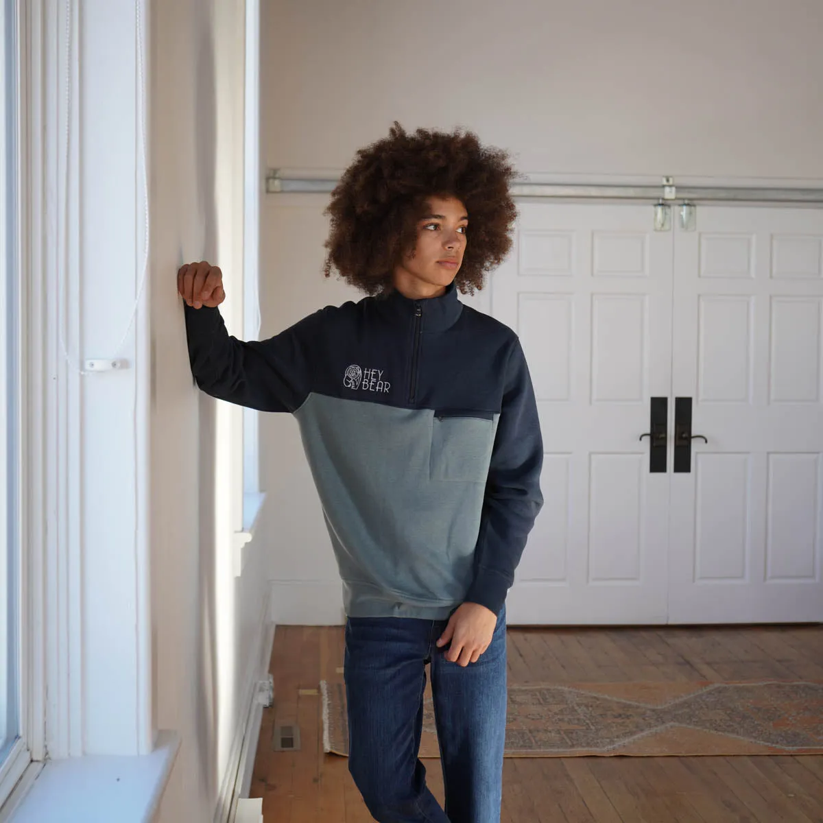 Hey Bear Two-Tone Fleece Zip