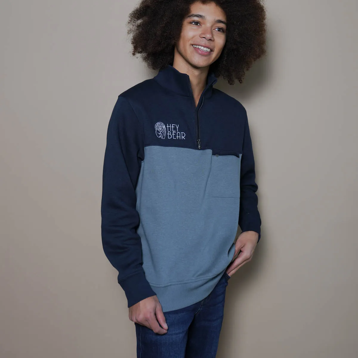 Hey Bear Two-Tone Fleece Zip