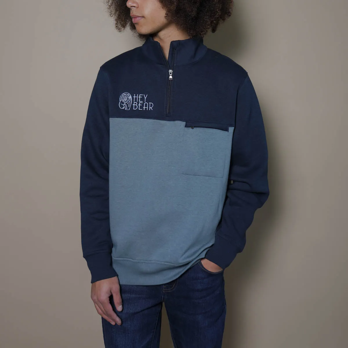 Hey Bear Two-Tone Fleece Zip