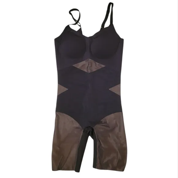 HoneyLove Mid-Thigh Bodysuit All In One Sculpting Garment Shapewear Super Power