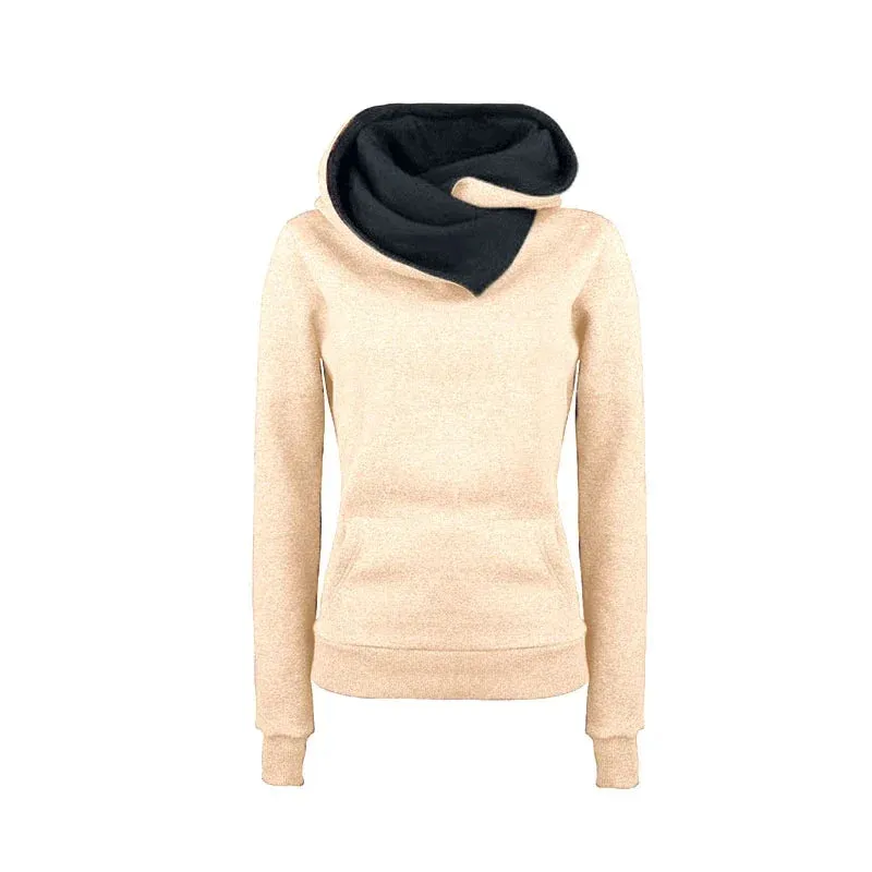 Hoodies Women Tracksuit Solid Color Fashion Long Sleeve Pullovers Christmas Casual Warm Hooded Sweatshirts Tops