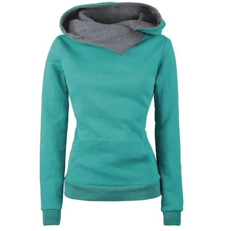 Hoodies Women Tracksuit Solid Color Fashion Long Sleeve Pullovers Christmas Casual Warm Hooded Sweatshirts Tops