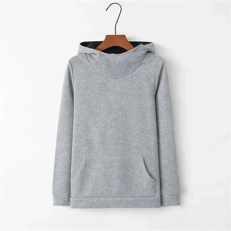 Hoodies Women Tracksuit Solid Color Fashion Long Sleeve Pullovers Christmas Casual Warm Hooded Sweatshirts Tops