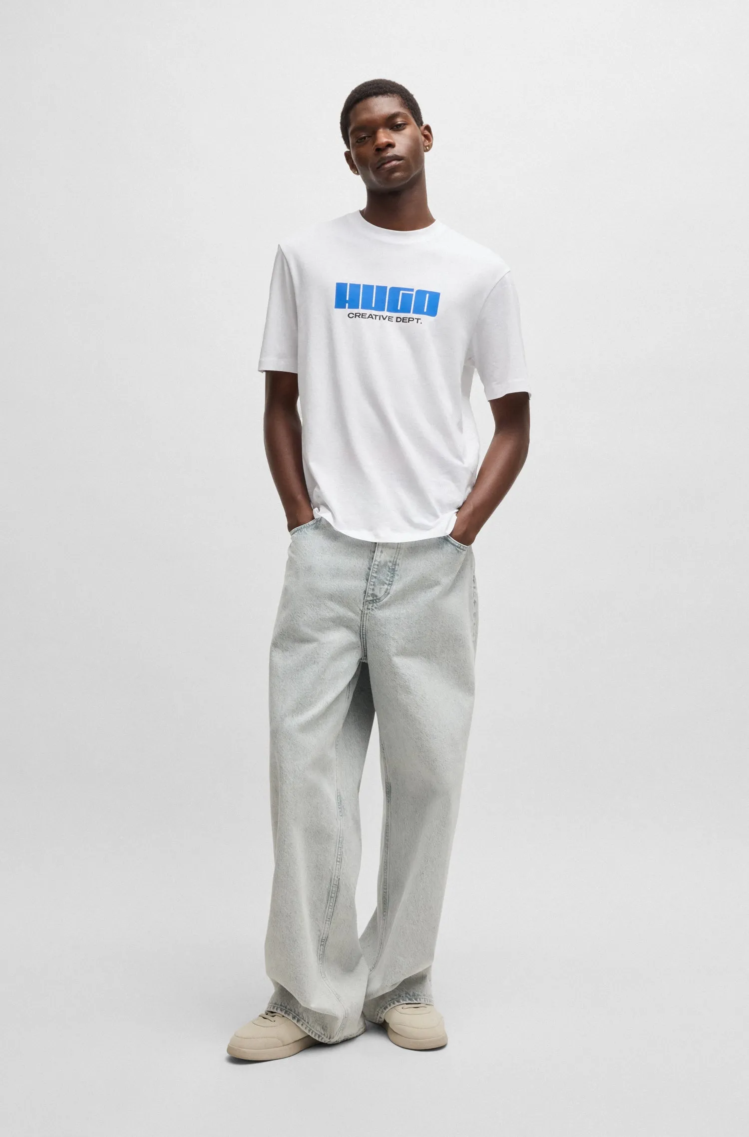 HUGO T-Shirts Regular Fit in Cotton - NEWROMI 10262283 01-50542934
