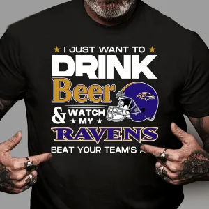 I Just Want To Drink And Watch My Team Shirt - BTMRV