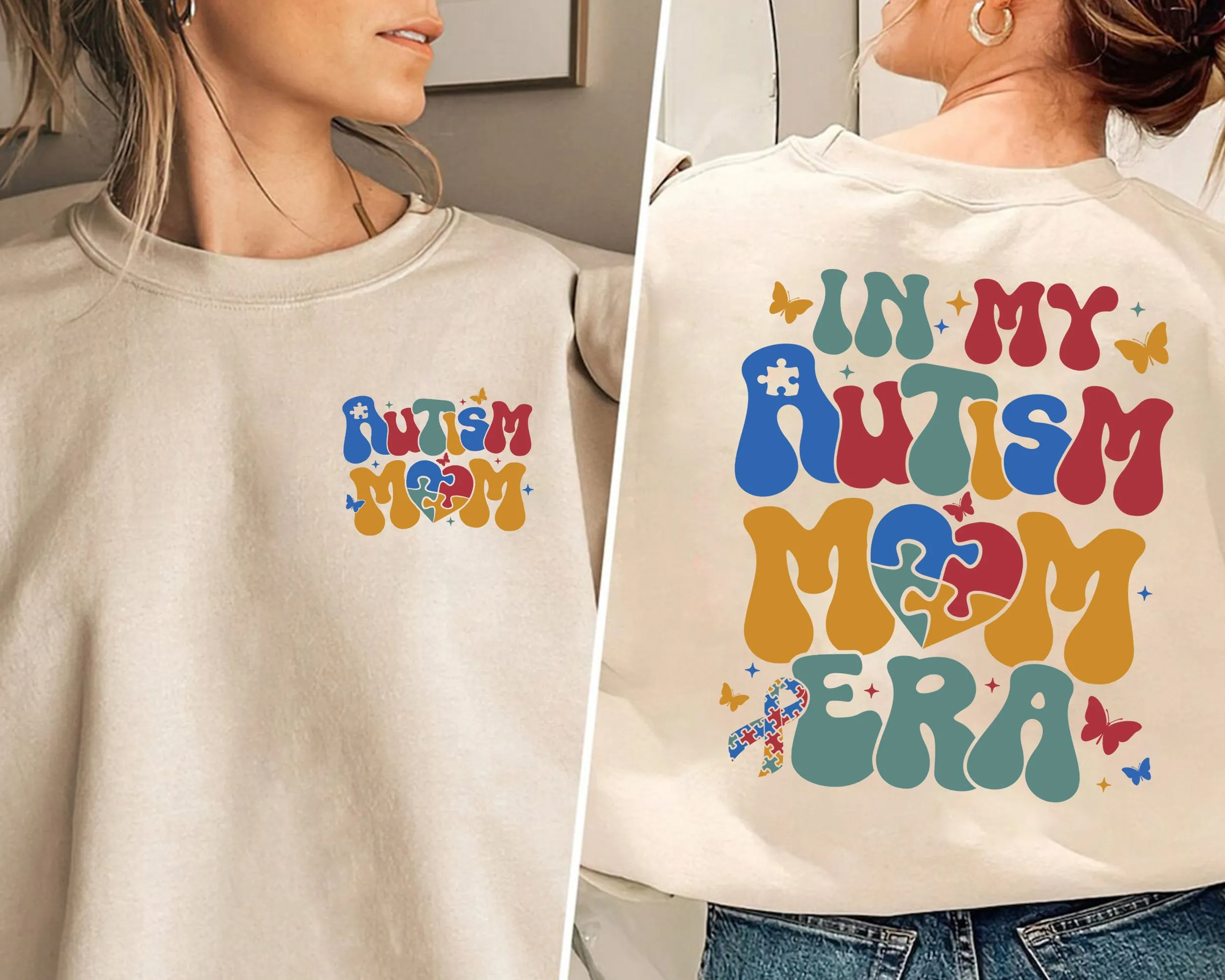 In My Autism Mom Era Sweatshirt, Neurodiversity Sweatshirt, Autism Awareness Crewneck, Autism Puzzle Shirs, Autism Mama Tee, Gift For Autism Mom