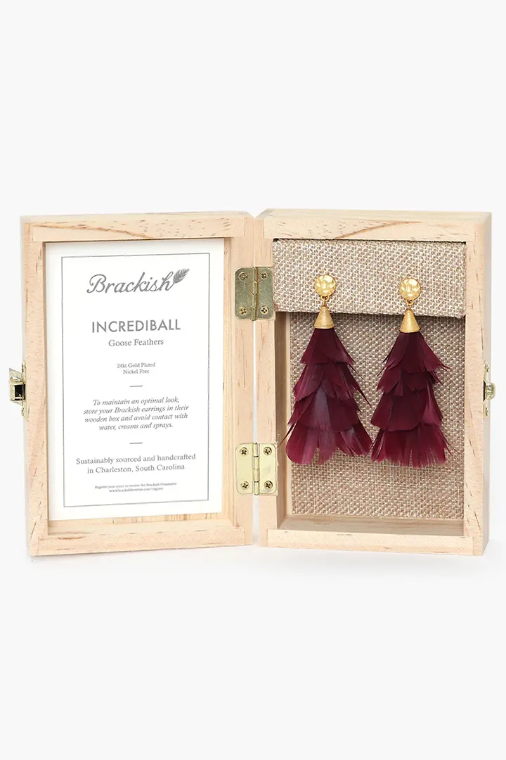 INCREDIBALL FEATHER EARRINGS
