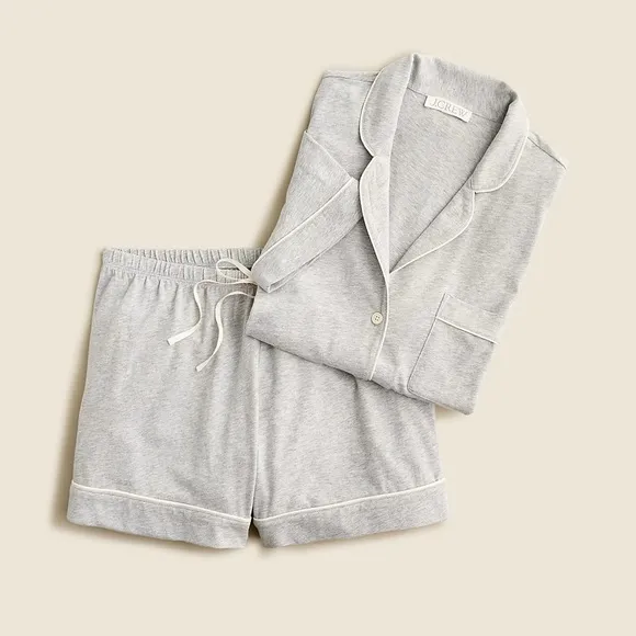 J. Crew Dreamy cotton-blend pajama short set