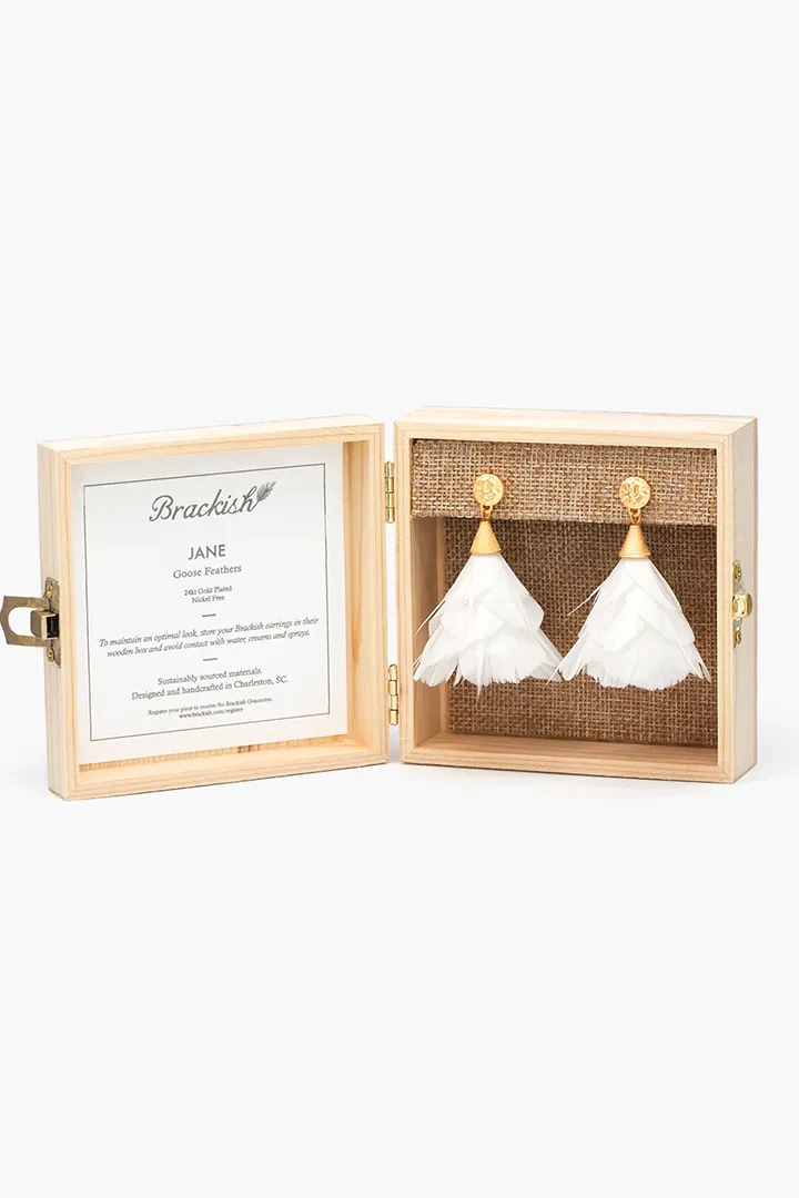 JANE PETITE FEATHER EARRINGS