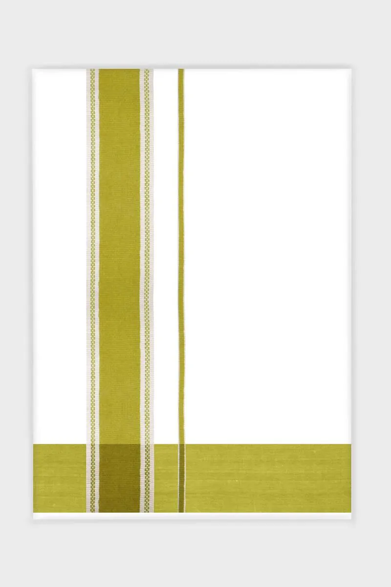 Julian Yadav - Light Green Smooth Cotton Double Layered Dhoti With Fancy Borders | Uathayam