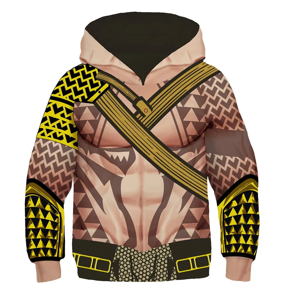 Kids Arthur Curry Hoodies Aquaman Pullover 3D Print