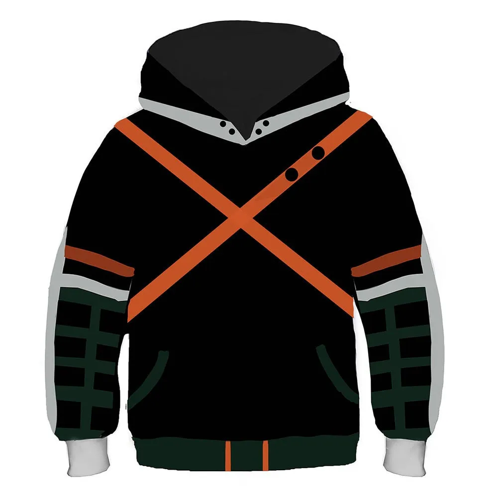 Kids Bakugou Katsuki Hoodies My Hero Academia Pullover 3D Print