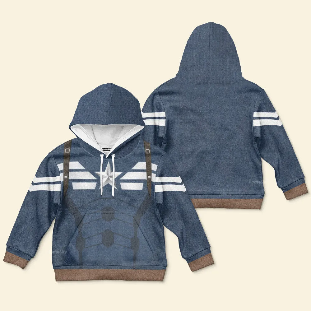 Kids Superhero Hoodies Captain America Pullover 3D Print QT4120906
