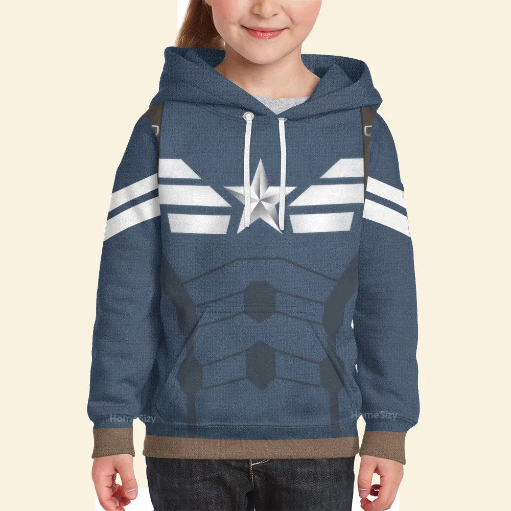 Kids Superhero Hoodies Captain America Pullover 3D Print QT4120906