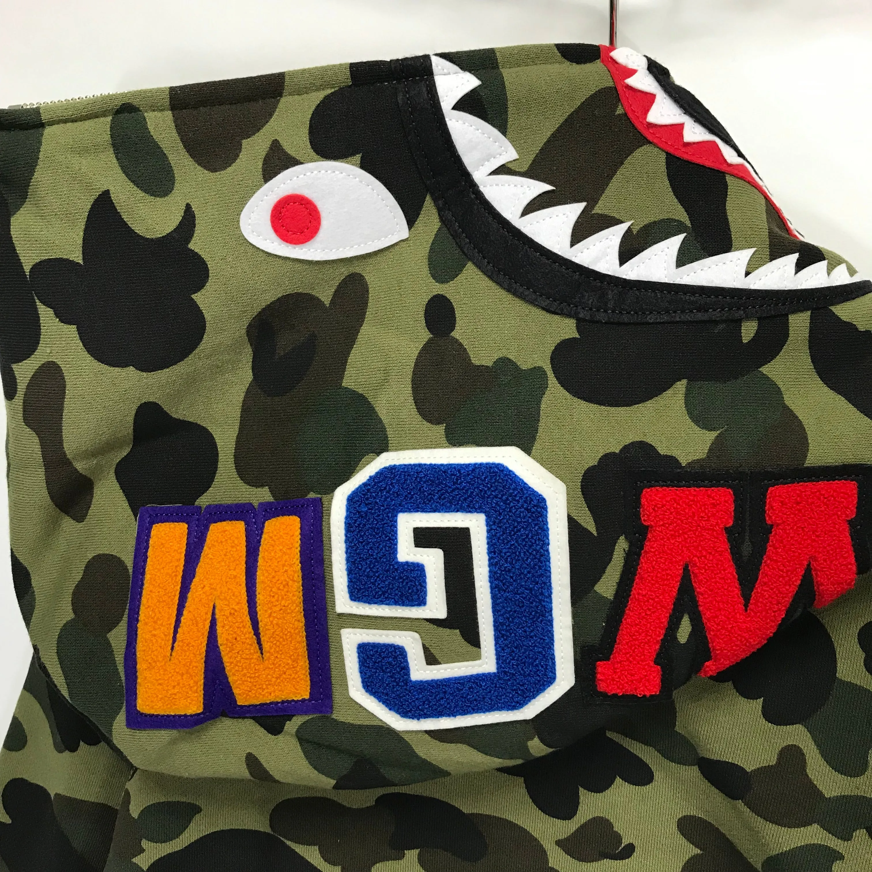 [L] DS! A Bathing Ape Bape 1st Camo Shark WGM Full Zip Hoodie