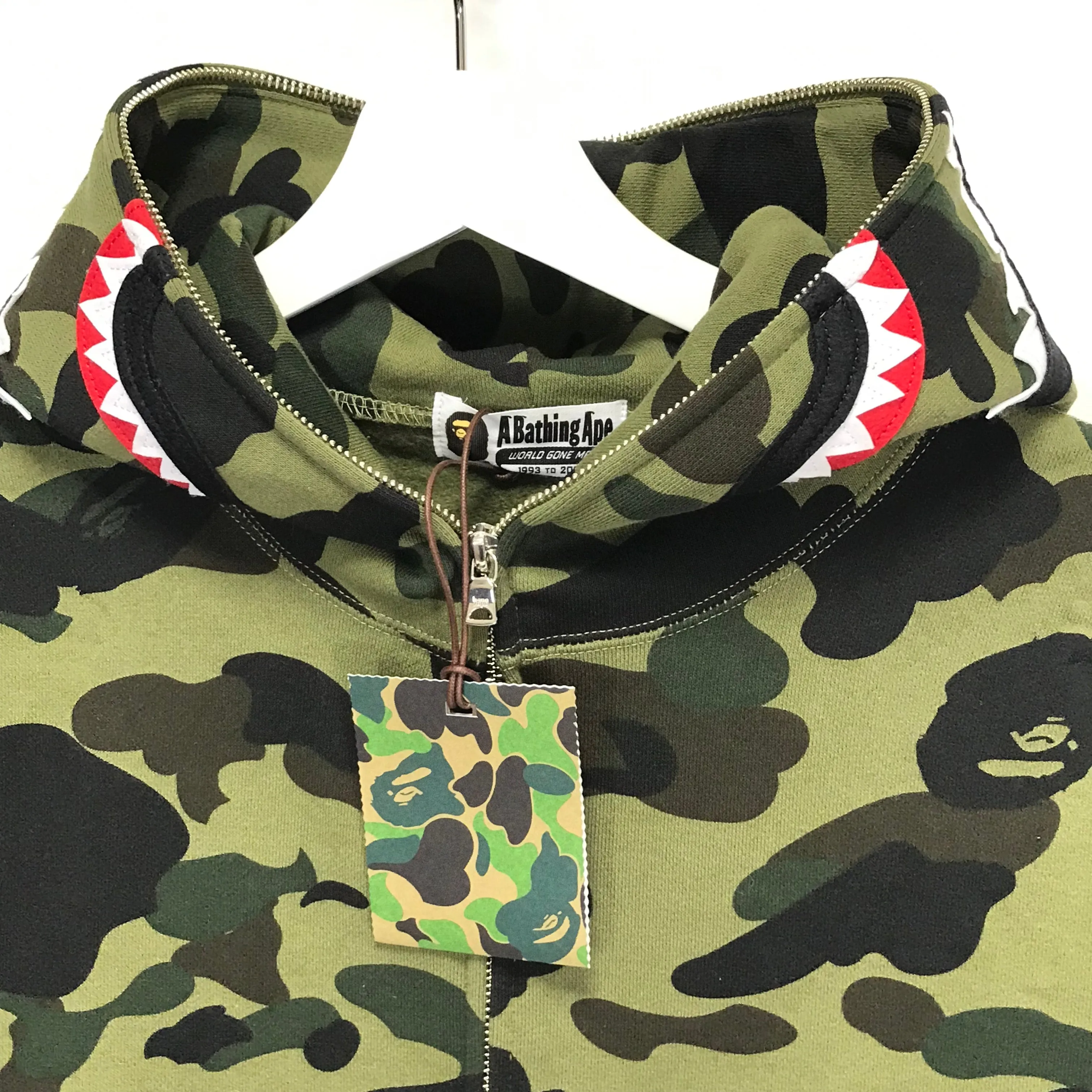 [L] DS! A Bathing Ape Bape 1st Camo Shark WGM Full Zip Hoodie