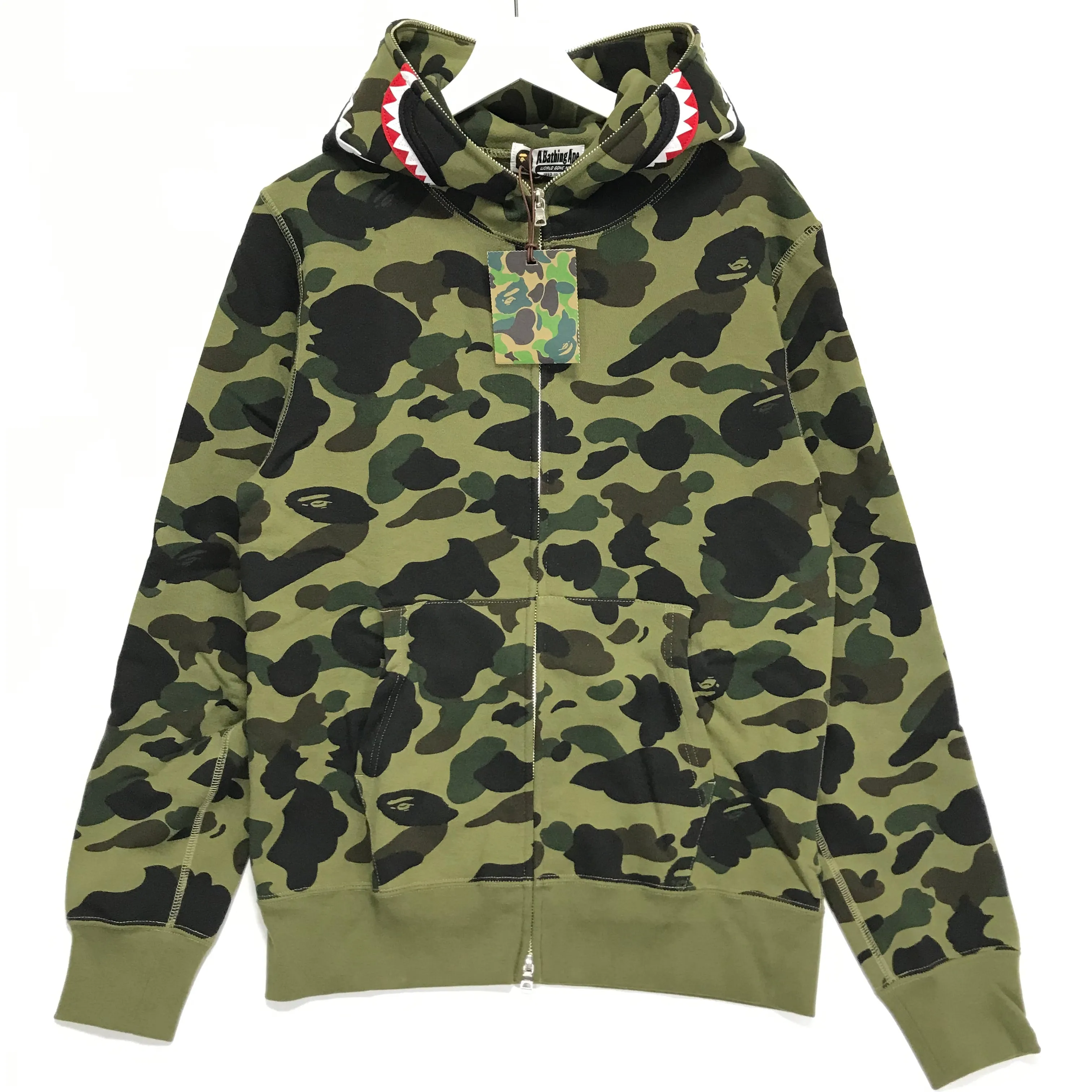[L] DS! A Bathing Ape Bape 1st Camo Shark WGM Full Zip Hoodie