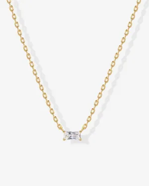 Layered Baguette Pendant Necklace