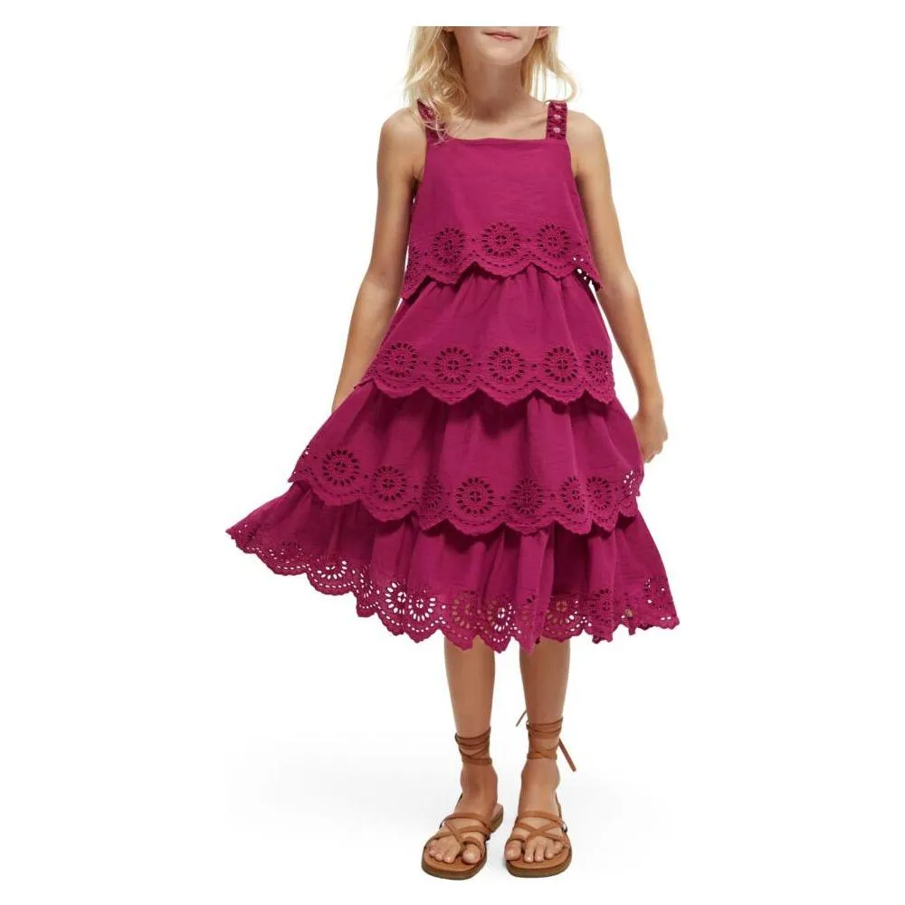 Layered Broderie Anglaise Midi Dress