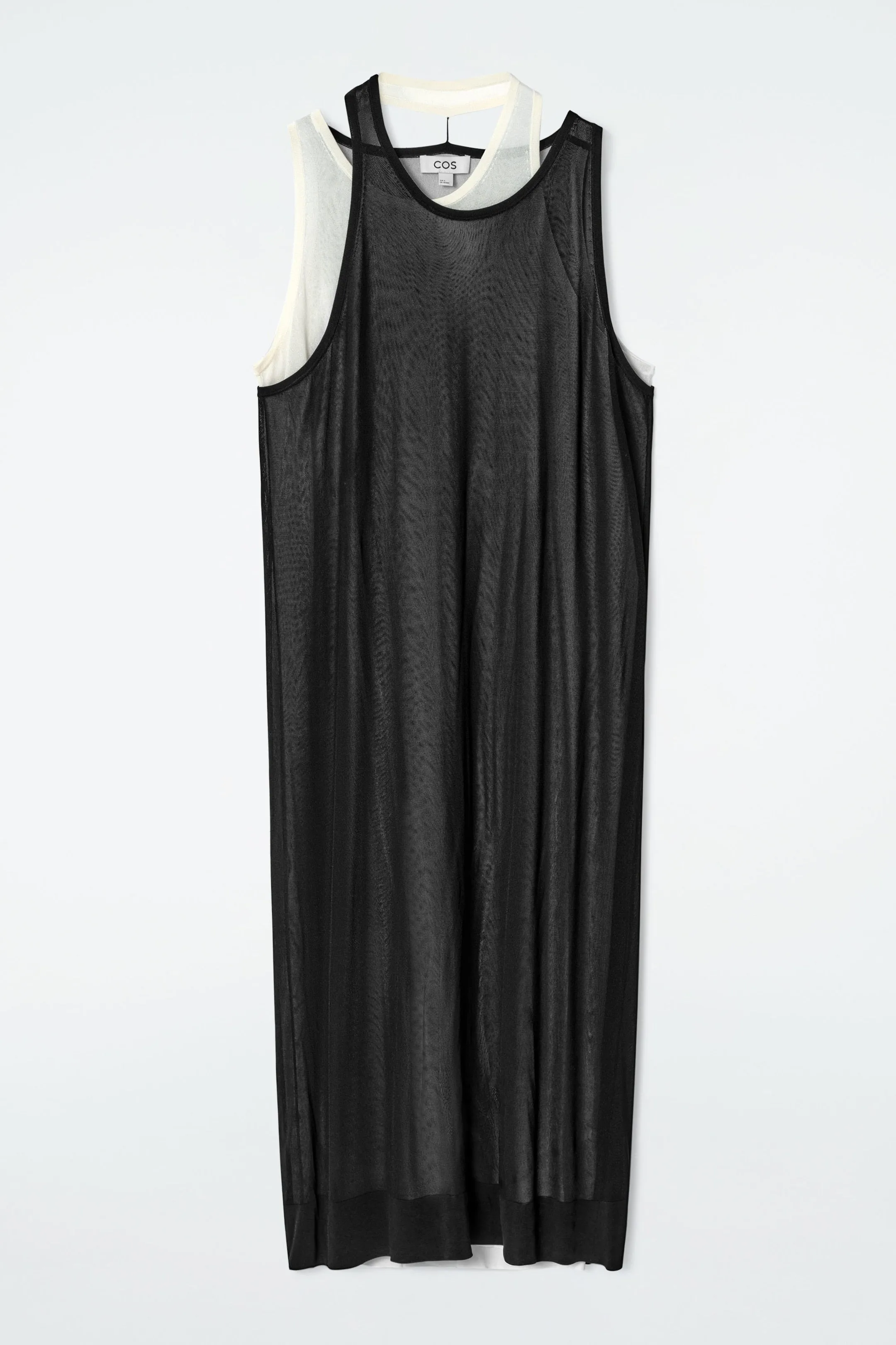 Layered knitted midi dress