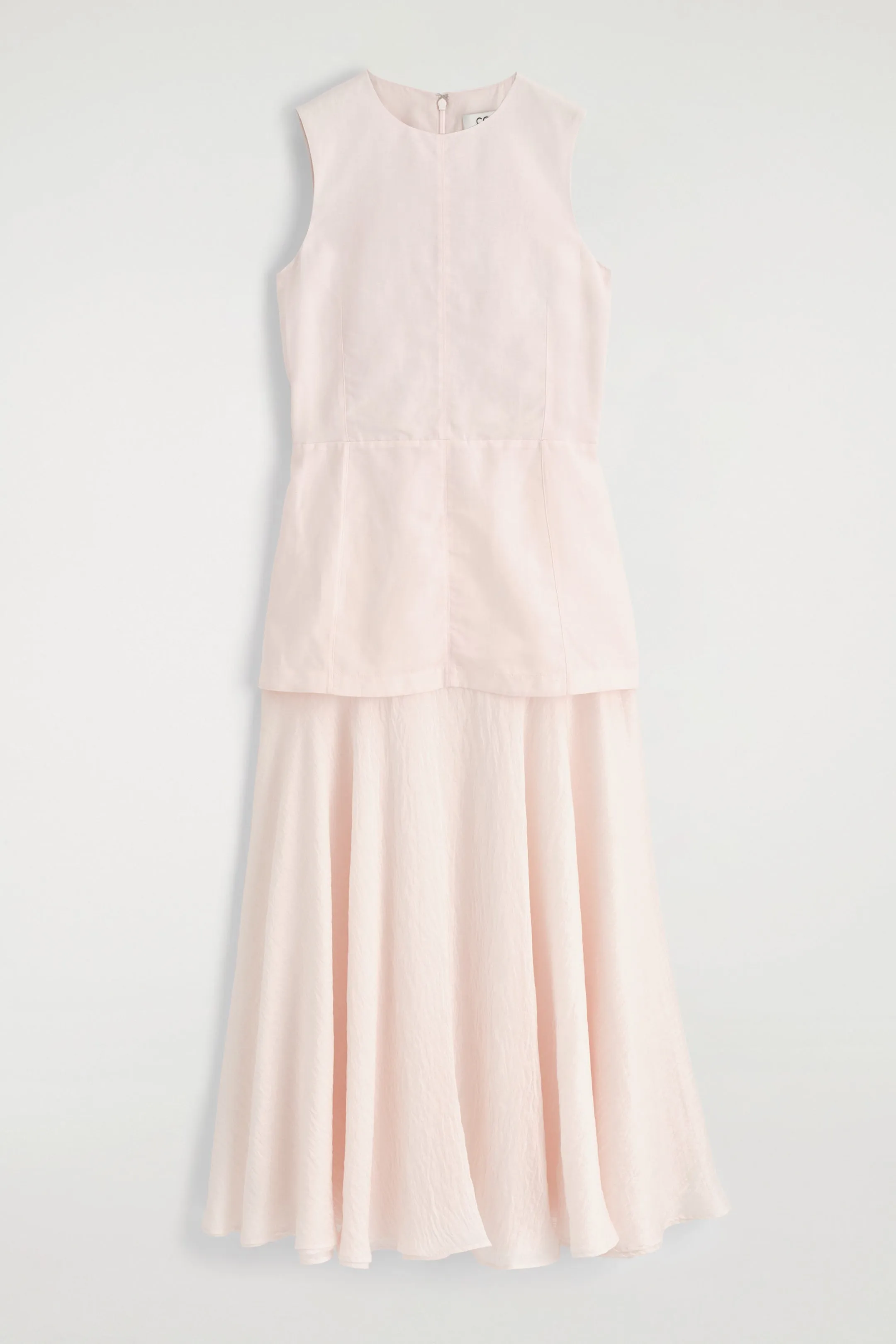 Layered Peplum Midi Dress