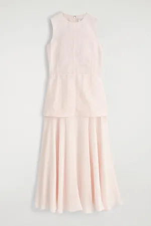 Layered Peplum Midi Dress