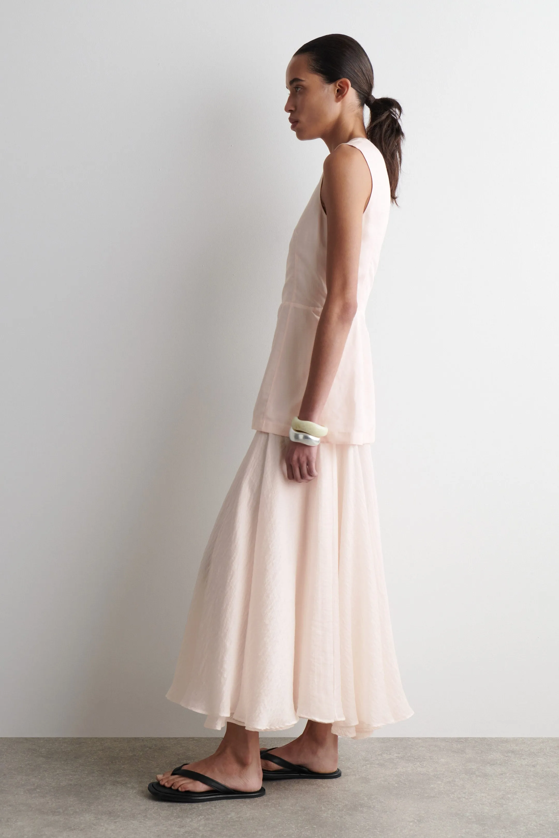 Layered Peplum Midi Dress