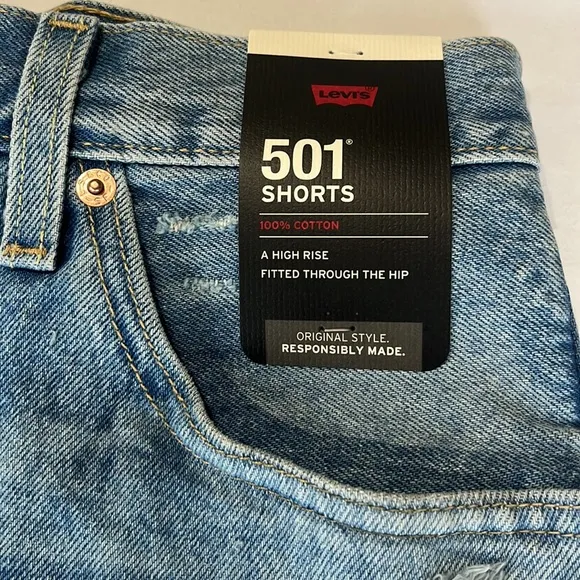 Levi’s 501 Premium Cut off Jean Shorts Fault Line Size 29