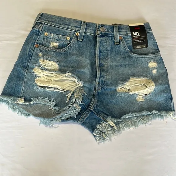 Levi’s 501 Premium Cut off Jean Shorts Fault Line Size 29