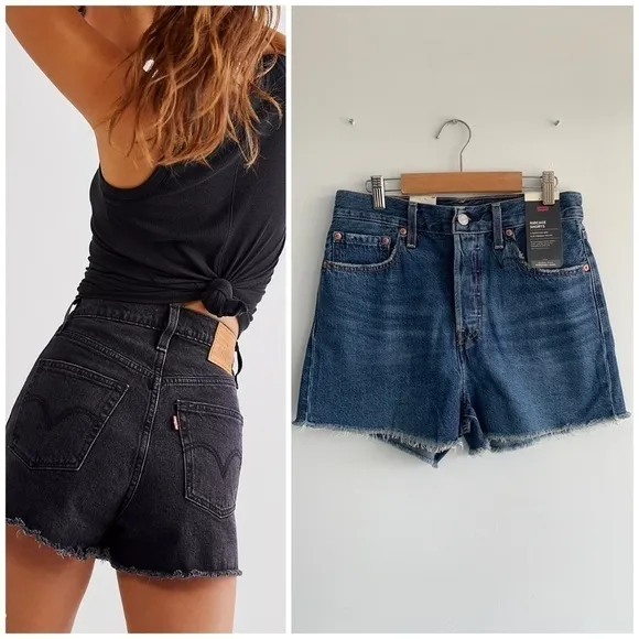 Levi's Women's Premium Ribcage Shorts , dark wash size 28 NWT