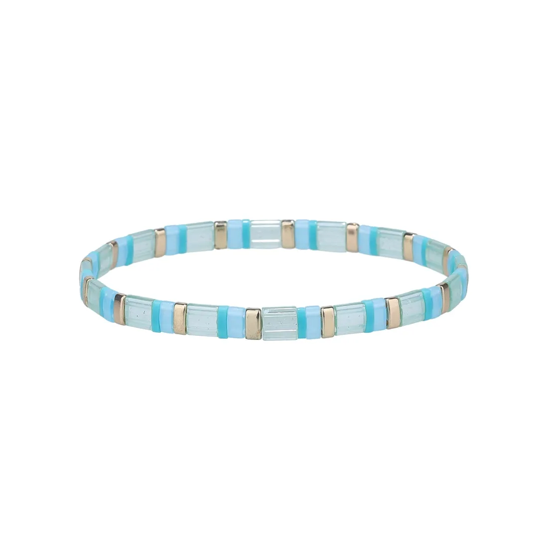 Light Blue Miyuki Stretch Bracelet