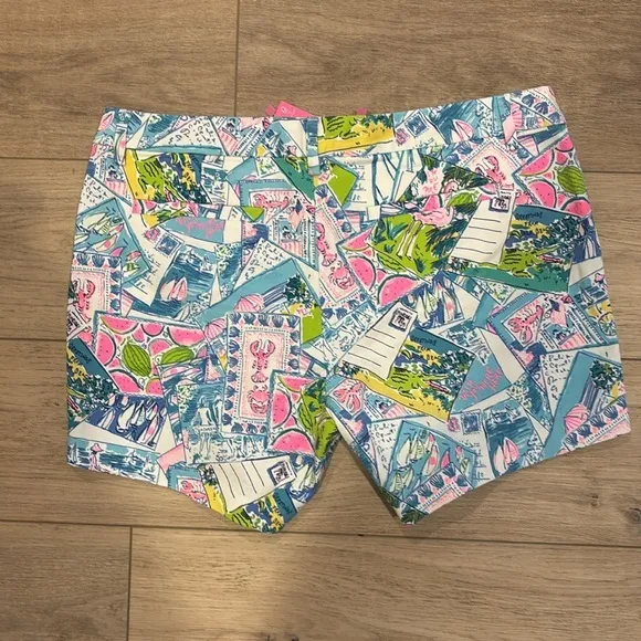 Lilly‎ Pulitzer Callahan Stretch Shorts Wish You Were Here Size 6 Cotton Women