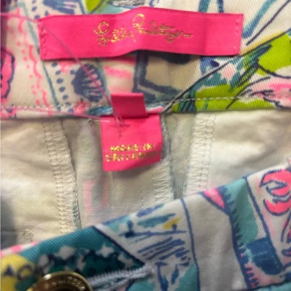 Lilly‎ Pulitzer Callahan Stretch Shorts Wish You Were Here Size 6 Cotton Women