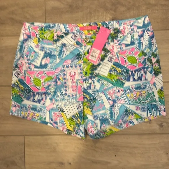 Lilly‎ Pulitzer Callahan Stretch Shorts Wish You Were Here Size 6 Cotton Women