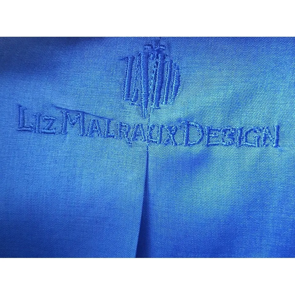Liz Malraux Haute Couture Silk/Peacock Feathers Jacket Sz40