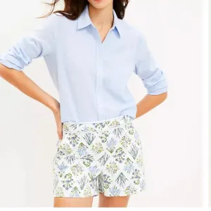 Loft Bouquet Seersucker Riviera Shorts 6 NWT