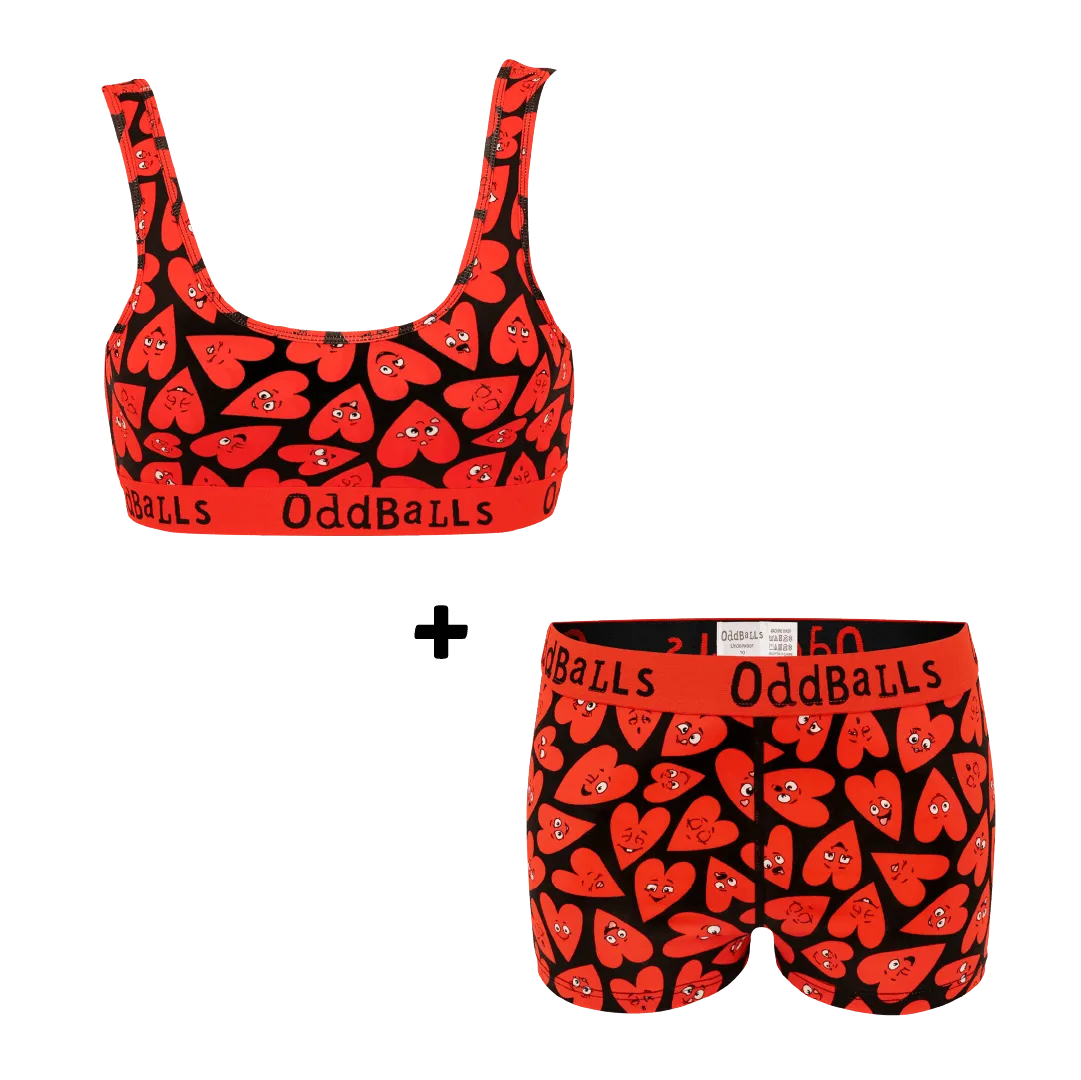 Loved Up Bundle - Womens Boxer Shorts   Bralette