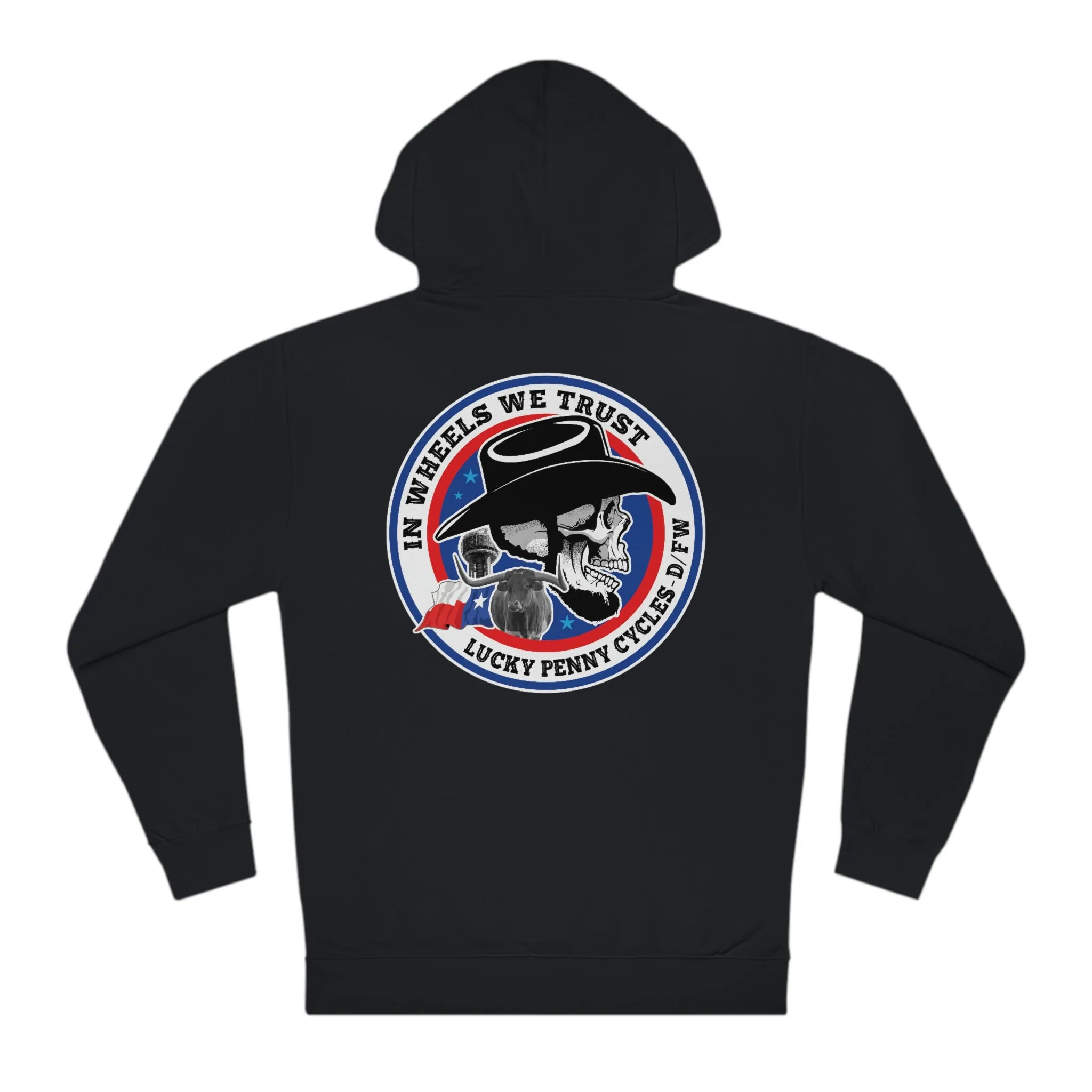 Lucky Penny Cycles DFW Cowboy Skull Hooded Sweatshirt