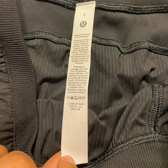 LuluLemon dance studio high-rise short 3.5” black size 8