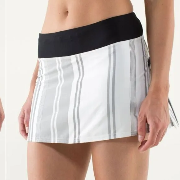 Lululemon Run: Pace Setter Skirt. Black,Grey, White. Size 8 Excellent Condition!