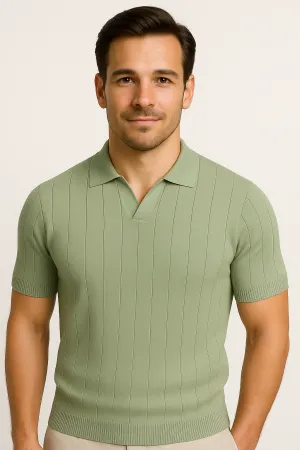 LumiNovi | The Striped Cotton Polo Shirt